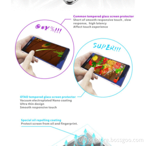 Anti-glare and anti-UV 0.33mm round angle tempered glass screen protector for HTC ONE MAX